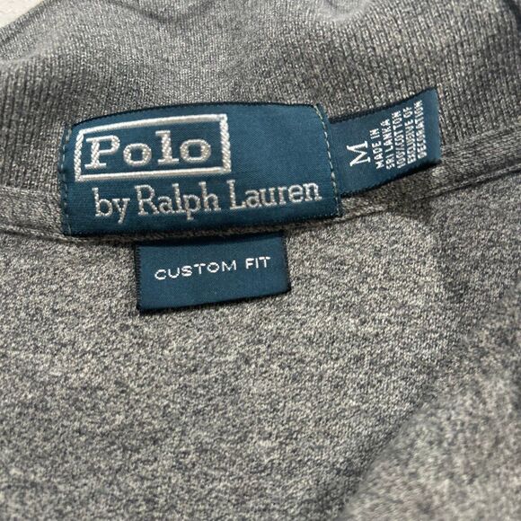 Polo by Ralph Lauren Men’s Medium Custom Fit Gray Polo Shirt – Short Sleeve Clas - Picture 3 of 5